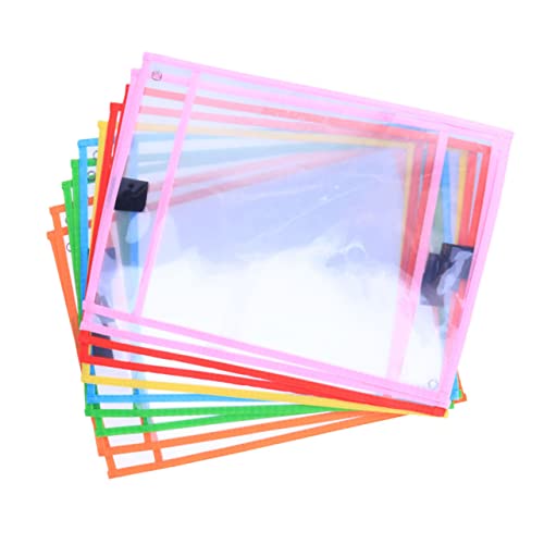 PLAFOPE 12 Stück Teiliges Wiederverwendbare PVC Dry Erase Schreib und Wischhüllen mit Stiftehalter Wasserfest Schmutzabweisend Langlebig mit Metallöse zum Aufhängen Bunte Zufällige Farbe PLAFOPE 12 Stück Teiliges Wiederverwendbare PVC Dry Erase Schreib und Wischhüllen mit Stiftehalter Wasserfest Schmutzabweisend Langlebig mit Metallöse zum Aufhängen Bunte Zufällige Farbe von PLAFOPE