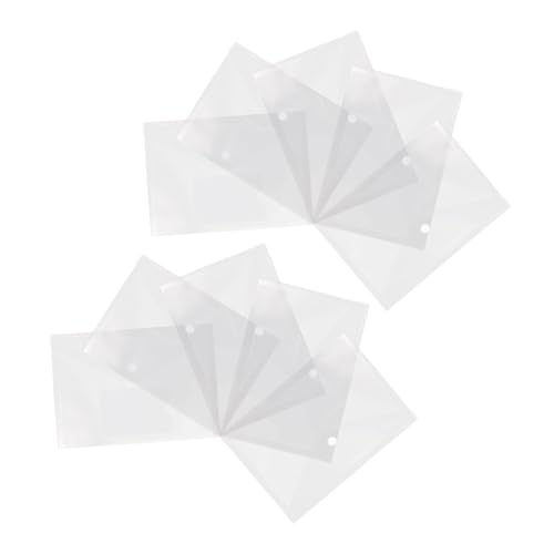 PLAFOPE 12 Stück Transparent Dokumentenorganizer mit Druckknopfverschluss Tragbare Aktenhüllen für Schulunterlagen Quittungen Karten und von PLAFOPE