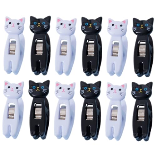 PLAFOPE 12Stücke Katzen Memo Clips Multifunktionale Süße Klammern und Kleidungs Clips für Bürobedarf und Reisen von PLAFOPE