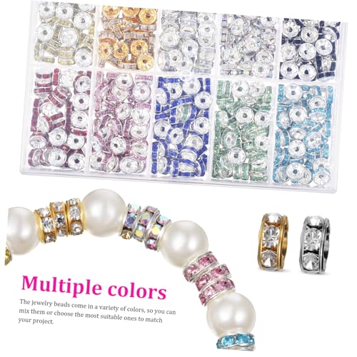 PLAFOPE 1400 Stück Teiliges Rhinestone Spacer Perlen Bunte Schmuckperlen für DIY Armbandherstellung Kleine Glänzende Abstandshalter Perlen Vielseitig Verwendbar für Bastelarbeiten und PLAFOPE 1400 Stück Teiliges Rhinestone Spacer Perlen Bunte Schmuckperlen für DIY Armbandherstellung Kleine Glänzende Abstandshalter Perlen Vielseitig Verwendbar für Bastelarbeiten und von PLAFOPE