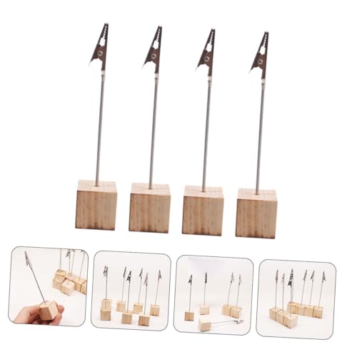 PLAFOPE 15 Stück Teiliges Vintage Holz Kartenhalter mit Sockel Vielseitiger Fotohalter und Menükartenhalter Stabile Platzkartenständer für Hochzeit Büro und Tischdekoration von PLAFOPE