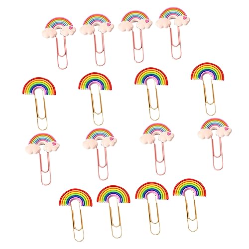 PLAFOPE 16 Stück Bunte Clip Klammern Teiliges Dekorative Büroklammern für Bastelprojekte Fotos Dokumente Praktische Clips für Schule Büro Vielseitige Verwendung PVC Metallmaterial von PLAFOPE