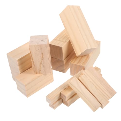 PLAFOPE 16 Stück Teiliges Holzblock aus Massivem Lindenholz Unbehandelte Schnitz und Bastelblöcke für Erwachsene für DIY Holzarbeiten Schnitzen Bemalen und Kreative Holzprojekte von PLAFOPE