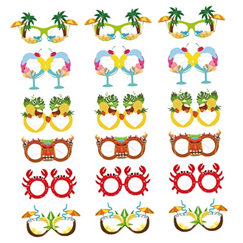 PLAFOPE 18 Stk Partygläser Aus Papier Papierdekorationen Tropische Gläser Neuheitsbrille Hawaiianische Party Sonnenbrillen in Großen Mengen Foto-sonnenbrille Lustig Schmücken Bilden Kind von PLAFOPE