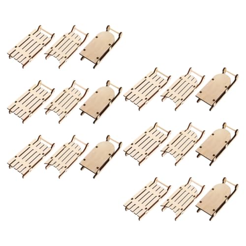 PLAFOPE 18 Stück Teiliges Miniatur-holzschlitten Unfertige Weihnachtsbaum-hänger Ornament Für DIY Weihnachtsdeko Hochzeit Festliche Tischdekoration von PLAFOPE
