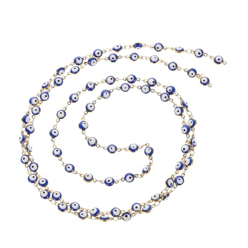 PLAFOPE 1m Evil Eye Perlenkette Bunte Schmuckkette Mit Augen-charms Für Halsketten Und Armbänder Für Halloween Dekoration Und Handarbeiten Praktische Verbindungslöcher Vielseitige von PLAFOPE