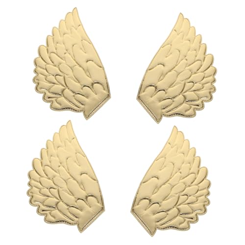 PLAFOPE 2 Paar Engelsflügel-aufnäher, Stoff, Geprägte Flügel, Applikation Für Diy-basteltaschen, Haare, Kostümdekoration, Hemden, Jeans, Schuhe, Nähen, Kleidung, Ornament, Golden, 45 Cm PLAFOPE 2 Paar Engelsflügel-aufnäher, Stoff, Geprägte Flügel, Applikation Für Diy-basteltaschen, Haare, Kostümdekoration, Hemden, Jeans, Schuhe, Nähen, Kleidung, Ornament, Golden, 45 Cm von PLAFOPE