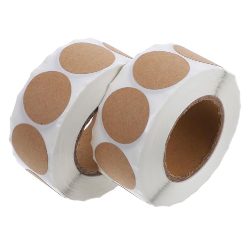 PLAFOPE 2 Rollen Braune Papier Aufkleber mit Starkem Klebstoff À Selbstklebende Runde Siegelsticker Vielseitig für Geschenke Umschläge DIY Labels Büro und Laden Geeignet von PLAFOPE