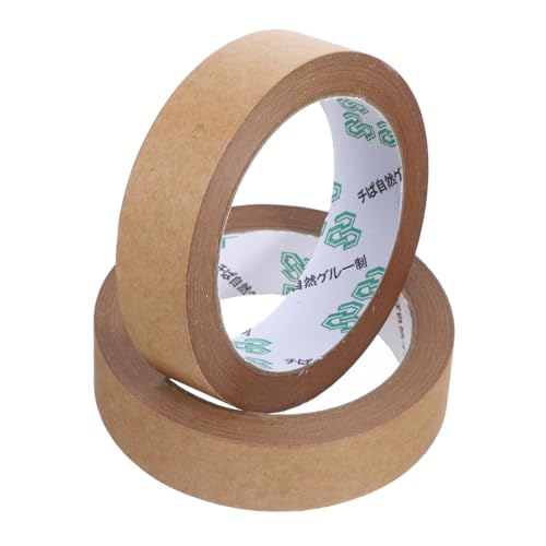 PLAFOPE 2 Rollen Selbstklebendes Papierklebeband Schreibbar Kraft Verpackungsband Mehrzweck Klebeband für Paketversiegelung Umzugskartons DIY Verpackungen von PLAFOPE