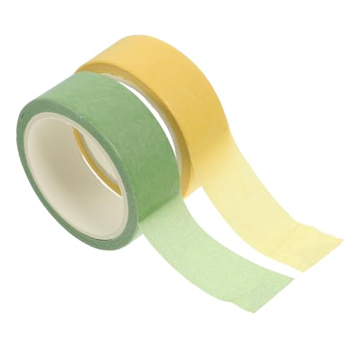 PLAFOPE 2 Rollen Washi Tape Farbiges Selbstklebendes Scrapbooking Klebeband Leicht Handreißbar Dekoratives Bastelband für DIY Kreativprojekte Karton und Alben Verzierung von PLAFOPE