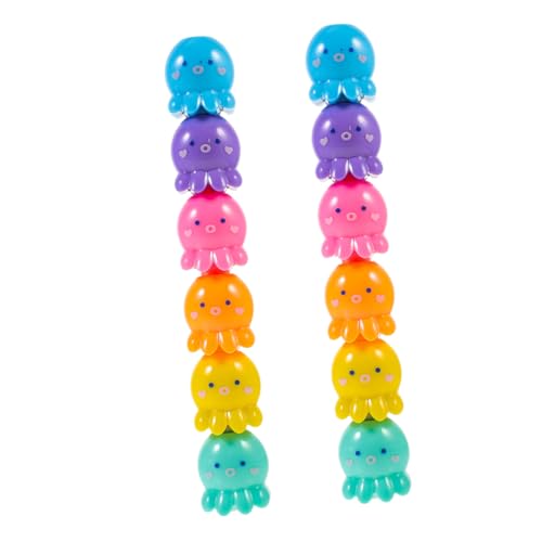 PLAFOPE 2 Sätze Stapelbare Mini-textmarker Octopusform Fluoreszierende Marker für Schüler Kreative Schreibwaren Handlich Praktisch Umweltfreundlich von PLAFOPE