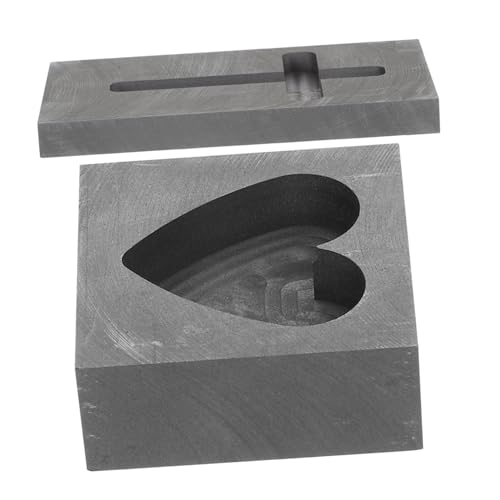 PLAFOPE 2 Stck Teiliges Graphit Gussform Herz und Kreuzform Hitzebeständige Graphitform für Gold Silber und Kupferbarren Korrosionsresistente Gießform für Metallbarren Einfache von PLAFOPE