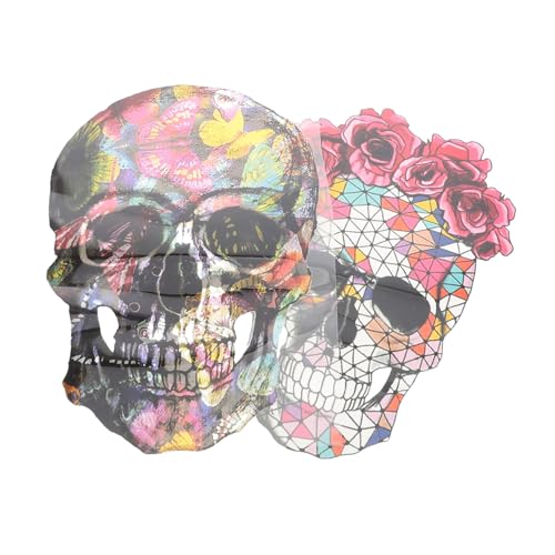 PLAFOPE 2 Stk. Halloween Bügelbilder Set Totenkopf Heat Transfer Patches für Kleidung DIY Aufnäher Halloween Kostüm Dekoration Waschbar Einfach Aufzubügeln PLAFOPE 2 Stk. Halloween Bügelbilder Set Totenkopf Heat Transfer Patches für Kleidung DIY Aufnäher Halloween Kostüm Dekoration Waschbar Einfach Aufzubügeln von PLAFOPE
