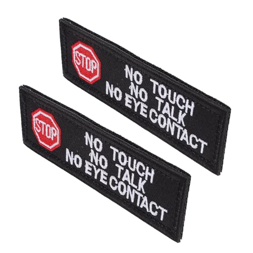 PLAFOPE 2 Stück Bestickte Service hund Patches No Touch No Eye Contact Aufnäher für Hundegeschirr Schnell Anwendbar Modisch Elegant Gestickt Weich und Hautfreundlich Hunde Identifikation von PLAFOPE