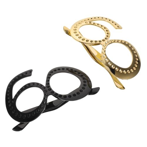 PLAFOPE 2 Stück Geburtstagsbrille aus Abs Leichte Robuste Zahlenbrille Wiederverwendbare Partybrille für Jubiläumsfeiern Farbige Foto-requisiten Komfortabel und Festlich von PLAFOPE