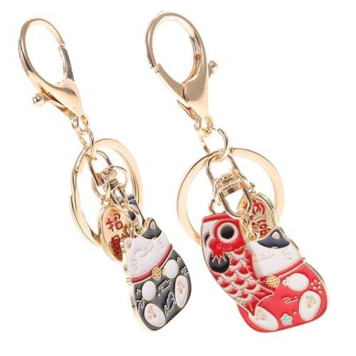 PLAFOPE 2 Stück Glückskatze Schlüsselanhänger Cartoon Schlüsselring mit Großem Metallverschluss Strapazierfähig für Taschen Rucksäcke Geschenkidee Rot Blau PLAFOPE 2 Stück Glückskatze Schlüsselanhänger Cartoon Schlüsselring mit Großem Metallverschluss Strapazierfähig für Taschen Rucksäcke Geschenkidee Rot Blau von PLAFOPE