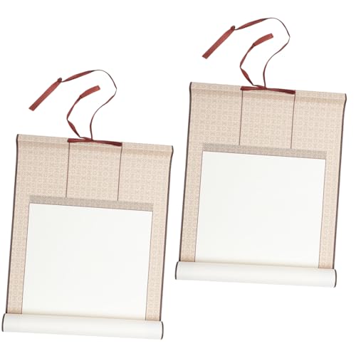 PLAFOPE 2 Stück Leere Chinesische Kalligraphierolle Xuan-papier mit Klarer Textur Strapazierfähige Mini-wandrolle für Kalligrafie und Malerei Geeignet für Anfänger und Fortgeschrittene von PLAFOPE
