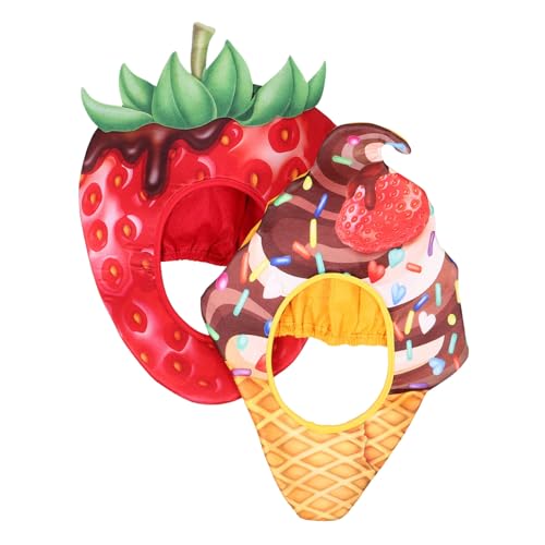 PLAFOPE 2 Stück Plüsch Erdbeer Eiscreme-hut Lustiges Food Kostüm Party Foto Requisiten Kopfbedeckung für Erwachsene Halloween Verkleidung PLAFOPE 2 Stück Plüsch Erdbeer Eiscreme-hut Lustiges Food Kostüm Party Foto Requisiten Kopfbedeckung für Erwachsene Halloween Verkleidung von PLAFOPE
