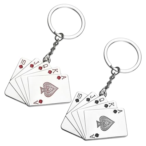 PLAFOPE 2 Stück Spielkarten-schlüsselanhänger, Pokerkarten-anhänger, Schlüsselanhänger, Rucksack, Handtasche, Hängender Schlüsselanhänger PLAFOPE 2 Stück Spielkarten-schlüsselanhänger, Pokerkarten-anhänger, Schlüsselanhänger, Rucksack, Handtasche, Hängender Schlüsselanhänger von PLAFOPE