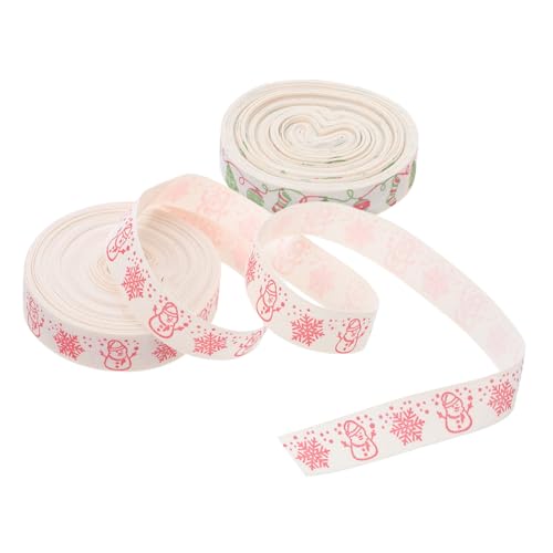 PLAFOPE 2 Stück Teiliges Baumwoll-weihnachtsband Faderesistent Schneeflocken Geschenkband für Weihnachtsbaumdeko Kränze DIY Geschenkverpackung und Festliche Bastelprojekte PLAFOPE 2 Stück Teiliges Baumwoll-weihnachtsband Faderesistent Schneeflocken Geschenkband für Weihnachtsbaumdeko Kränze DIY Geschenkverpackung und Festliche Bastelprojekte von PLAFOPE