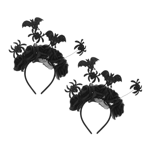 PLAFOPE 2 Stück Teiliges Halloween Gothic Haarband mit Schwarzen Rosen Fledermaus Spinnendekor Feminines Schwarzes Blumen-accessoire für Tag der Toten Kostümfest und Maskerade Bequem und PLAFOPE 2 Stück Teiliges Halloween Gothic Haarband mit Schwarzen Rosen Fledermaus Spinnendekor Feminines Schwarzes Blumen-accessoire für Tag der Toten Kostümfest und Maskerade Bequem und von PLAFOPE