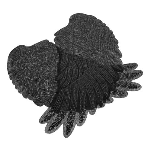 PLAFOPE 2 Stück Teiliges Pailletten Engelsflügel Bügelflicken Glitzernde Stickerei Applikationen für Kleidung DIY Kostüm Patch Deko Waschbar Hautfreundlich Langlebig Mittelgroß Schwarz PLAFOPE 2 Stück Teiliges Pailletten Engelsflügel Bügelflicken Glitzernde Stickerei Applikationen für Kleidung DIY Kostüm Patch Deko Waschbar Hautfreundlich Langlebig Mittelgroß Schwarz von PLAFOPE