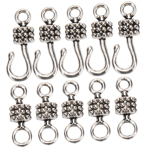 PLAFOPE 20 Paare Vintage Armbandverschluss Antik Silber Schmuckverbinder DIY Kettenverschluss für Armbänder Halsketten Basteln Zubehör von PLAFOPE