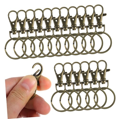 PLAFOPE 20 Sätze Teiliges Drehbare Schlüsselringe mit Karabinerhaken aus Kleine Schlüsselanhänger mit Sicherem Verschluss Vielseitig für Schlüssel DIY Schmuck und Geschenkherstellung von PLAFOPE