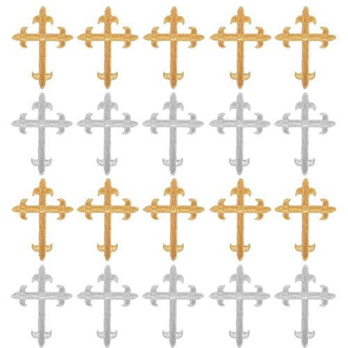PLAFOPE 20 Stück Kreuz-Aufnäher zum Aufbügeln, Kreuz-Aufnäher, bestickte Dekoration, religiöse Applikation für selbstgemachte Kleidung, Jacken, Rucksäcke, Jeans, Taschen, Kappen PLAFOPE 20 Stück Kreuz-Aufnäher zum Aufbügeln, Kreuz-Aufnäher, bestickte Dekoration, religiöse Applikation für selbstgemachte Kleidung, Jacken, Rucksäcke, Jeans, Taschen, Kappen von PLAFOPE
