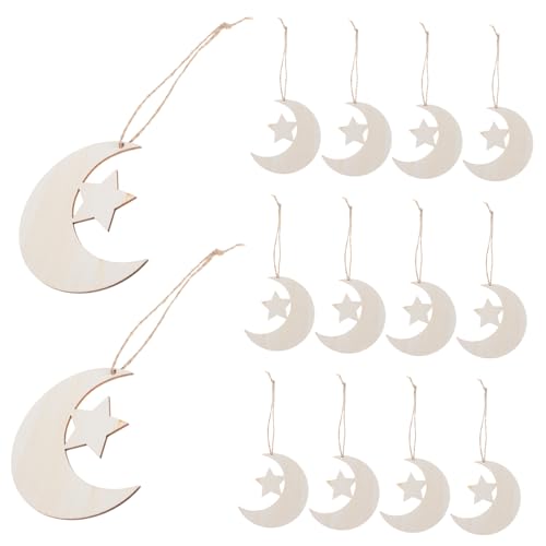 PLAFOPE 20 Stück Teiliges Holz Deko Mond Stern Formen Naturbelassene Holzscheiben mit Filigranen Mustern für Bastelprojekte Geschenkanhänger Babyzimmer Dekoration PLAFOPE 20 Stück Teiliges Holz Deko Mond Stern Formen Naturbelassene Holzscheiben mit Filigranen Mustern für Bastelprojekte Geschenkanhänger Babyzimmer Dekoration von PLAFOPE