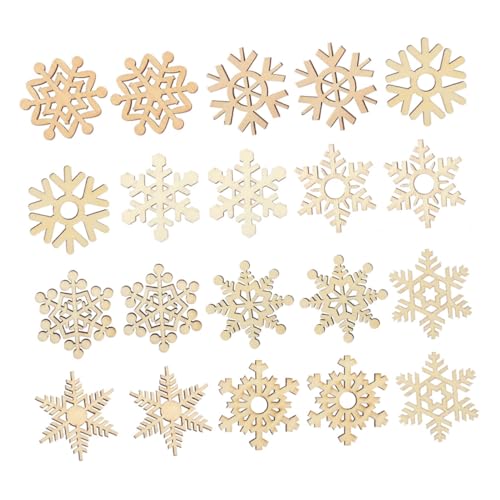 PLAFOPE 20 Stück Teiliges Holz Schneeflocken Anhänger Ausgeschnittene Holzornamente mit Glatter Oberfläche Langlebig und Sicher für DIY Bastelprojekte Weihnachtsdeko Kindergeburtstage und PLAFOPE 20 Stück Teiliges Holz Schneeflocken Anhänger Ausgeschnittene Holzornamente mit Glatter Oberfläche Langlebig und Sicher für DIY Bastelprojekte Weihnachtsdeko Kindergeburtstage und von PLAFOPE