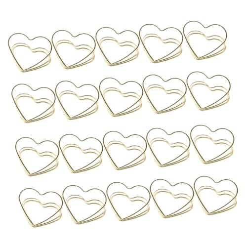 PLAFOPE 20 Stück Teiliges Metall Memo Clips Doppelter Love herz notizhalter Kreative Kartenhalter für Hochzeit Party Tischdekoration Gold PLAFOPE 20 Stück Teiliges Metall Memo Clips Doppelter Love herz notizhalter Kreative Kartenhalter für Hochzeit Party Tischdekoration Gold von PLAFOPE