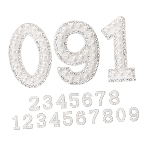 PLAFOPE 20 Stück Teiliges Strass und Perlen Zahlen Aufbügler Langlebige Vliesstoff Patches Einfache Anwendung für DIY Kleidung Schuhe Taschen und Accessoires Weißes Design für Stilvolle PLAFOPE 20 Stück Teiliges Strass und Perlen Zahlen Aufbügler Langlebige Vliesstoff Patches Einfache Anwendung für DIY Kleidung Schuhe Taschen und Accessoires Weißes Design für Stilvolle von PLAFOPE