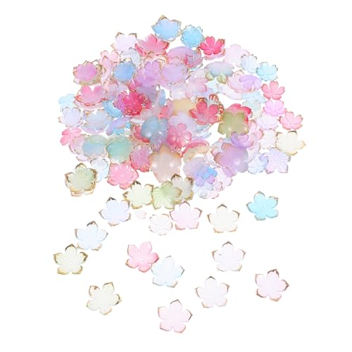 PLAFOPE 200 Stück Acryl Perlenkappen mit Farbverlauf Blumige Schmuck Endkappen für DIY Armbänder Halsketten Ohrringe Leicht Vielseitig für Individuelle Schmuckgestaltung und Kreative von PLAFOPE