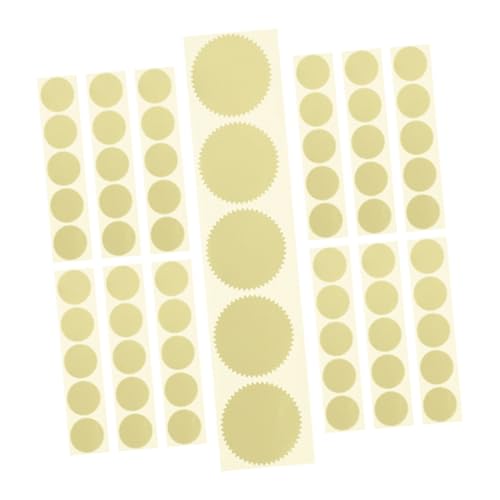 PLAFOPE 200 Stück Blanko Prägesticker Metallisch mit Wellrand Selbstklebende Siegelaufkleber Sicherheitssticker für Urkunden Manipulationssichere Siegelaufkleber für Briefumschläge von PLAFOPE