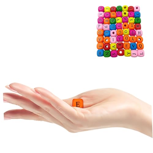 PLAFOPE 200 Stück Bunte Holzperlen Quadratisch Buchstabenperlen für DIY Schmuckherstellung Leicht Langlebig für Armbänder Halsketten Basteln und Personalisierte Designs von PLAFOPE