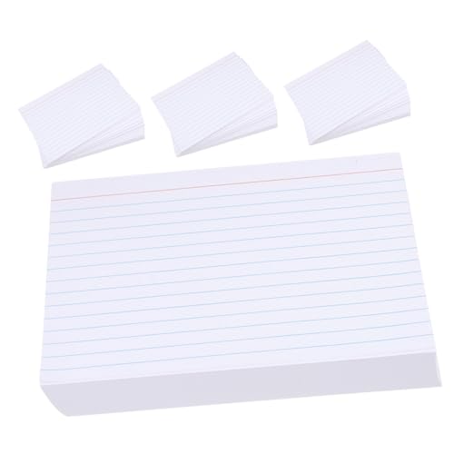PLAFOPE 200 Stück Linierte Karteikarten Weiß mit Roten und Blauen Tintenresistentes Papier Glatte Oberfläche und Lochbar für Lernen Büro und Schule von PLAFOPE