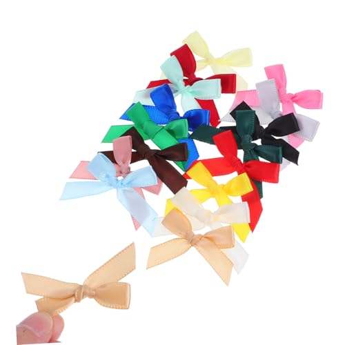 PLAFOPE 200 Stück Mini Satin Schleifen Bunte Handgebundene Schleifen für Basteln Partydekoration Scrapbooking Geschenkverzierung DIY Textile Verzierungen von PLAFOPE