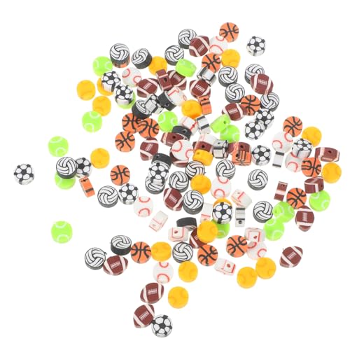 PLAFOPE 200 Stück Perlen Polymer Tonperlen mit Bunte Sportmotive Spacer Perlen für DIY Schmuckherstellung Armbänder Halsketten für Sportfans und Bastelprojekte PLAFOPE 200 Stück Perlen Polymer Tonperlen mit Bunte Sportmotive Spacer Perlen für DIY Schmuckherstellung Armbänder Halsketten für Sportfans und Bastelprojekte von PLAFOPE