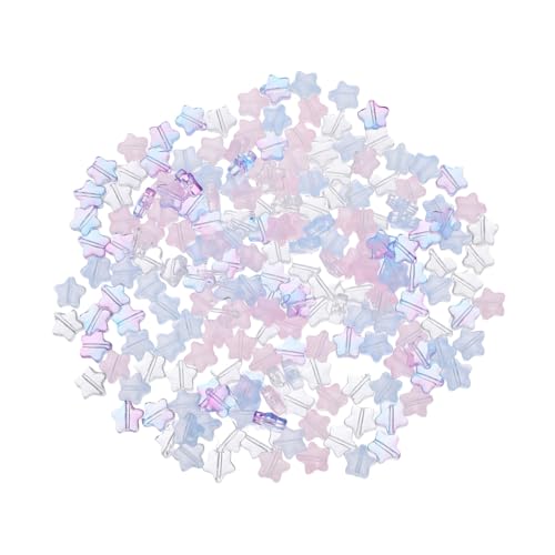 PLAFOPE 200 Stück Stern Perlen Abstandshalter Perlen in Transparent Blau Lila für Schmuckherstellung DIY Armbänder Halsketten Ohrringe Robuste und Farbintensive Schmuckperlen von PLAFOPE