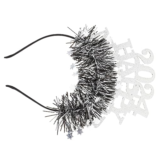 PLAFOPE 2024 neues jahr stirnband Silvester Stirnband glitzer-jahres-stirnband haar spangen haarclips geschenke deko Neujahrsparty-Stirnband Haarschmuck für die Neujahrsparty Pop Haarring von PLAFOPE
