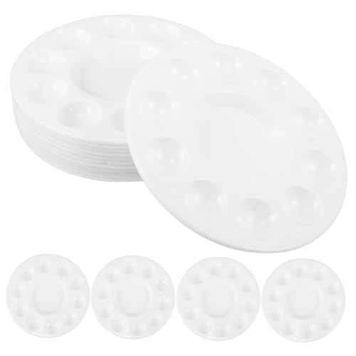 PLAFOPE 24 Stück Teiliges Rundes Mischpalette mit Mulden Tragbare Kunststoff Acryl Öl und Aquarellfarben Organisierte Farbmischung Auslaufsicher Leicht zu Reinigen für DIY von PLAFOPE