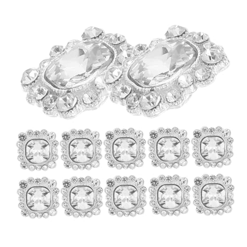 PLAFOPE 24 Stück Teiliges Silberne Strass Knöpfe Quadratisch Funkelnde Kristallverzierung Dekorative Nähknöpfe für Brautsträuße DIY Schmuck Kleidung Taschen Schuhe PLAFOPE 24 Stück Teiliges Silberne Strass Knöpfe Quadratisch Funkelnde Kristallverzierung Dekorative Nähknöpfe für Brautsträuße DIY Schmuck Kleidung Taschen Schuhe von PLAFOPE
