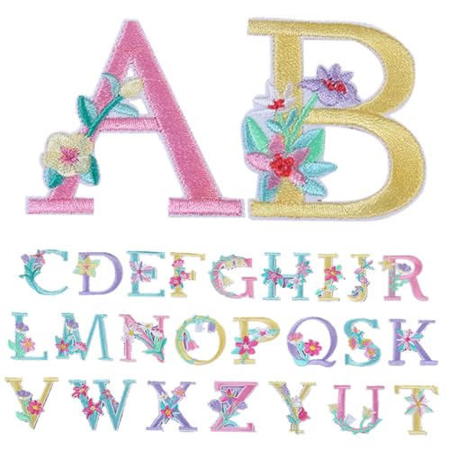 PLAFOPE 26 Stück Teiliges Bügelbuchstaben Blumenmuster Weiche Stoffaufnäher zum Aufbügeln und Annähen Dekorative Buchstaben für Kleidung Jeans Taschen Rucksäcke Vielseitig Einsetzbar für PLAFOPE 26 Stück Teiliges Bügelbuchstaben Blumenmuster Weiche Stoffaufnäher zum Aufbügeln und Annähen Dekorative Buchstaben für Kleidung Jeans Taschen Rucksäcke Vielseitig Einsetzbar für von PLAFOPE