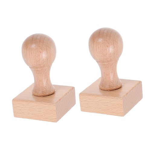 PLAFOPE 2Pcswooden Stempel Basteln Leer Stempel Holzstempel Stempelgriff Hartholzblöcke Blank Holzstempelstempelhalterungen Für Stempelzubereitungen von PLAFOPE