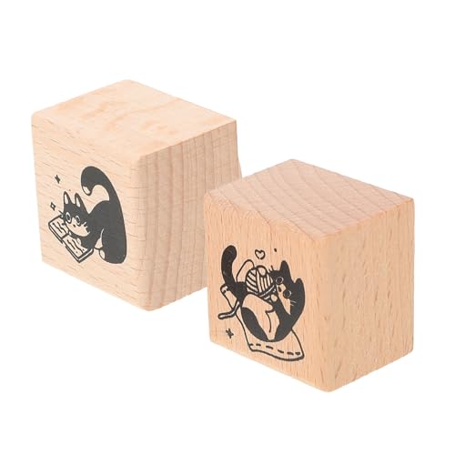 PLAFOPE 2stücke Retro Holzstempel Teile Vintage Stempel Für Bastelarbeiten Tagebuch Und Scrapbooking Langlebig Leicht Und Tragbar Dekoration Für Kreative Projekte von PLAFOPE