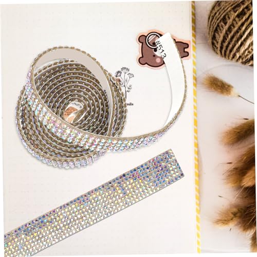 PLAFOPE 3 Rollen Selbstklebendes Strassband Funkelndes DIY Dekoband Ab Kristallsteinen Selbstklebendes Diamantband für Kleidung und Handwerk von PLAFOPE