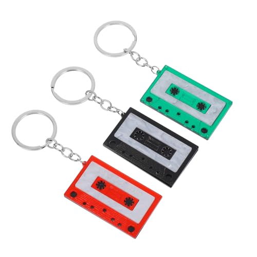 PLAFOPE 3 STÜCKE Retro Acryl Schlüsselanhänger Vintage Kassette Geometrisch Anhänger Damen Teenager Geschenk Party Zubehör in Schwarz Rot Grün PLAFOPE 3 STÜCKE Retro Acryl Schlüsselanhänger Vintage Kassette Geometrisch Anhänger Damen Teenager Geschenk Party Zubehör in Schwarz Rot Grün von PLAFOPE