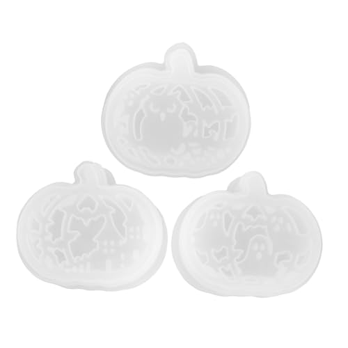 PLAFOPE 3 Sätze Silikon Halloween Kürbisformen für Epoxidharz Gießen Wiederverwendbare Hohle Teelichthalter-moulds Stabile Antihaftbeschichtete DIY Herbstdeko Bastelsets von PLAFOPE