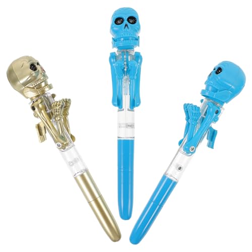 PLAFOPE 3 Stück Halloween Kugelschreiber Teilig mit Leuchtendem Kürbis und Totenkopf Motiv Gruseliger Neuheitsstift für Schüler Bunte Party Schreibwaren für Halloween PLAFOPE 3 Stück Halloween Kugelschreiber Teilig mit Leuchtendem Kürbis und Totenkopf Motiv Gruseliger Neuheitsstift für Schüler Bunte Party Schreibwaren für Halloween von PLAFOPE